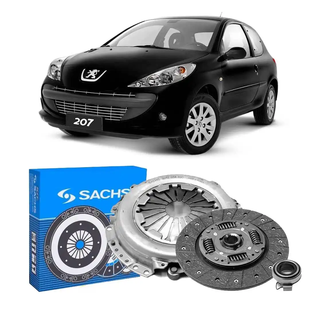 KIT EMBREAGEM PEUGEOT 207 1.4 8V 2009 A 2012 COM ROLAMENTO