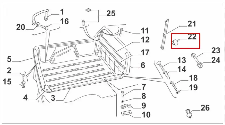 TAMPA ACABAMENTO CACAMBA FIAT STRADA WORKING 14/