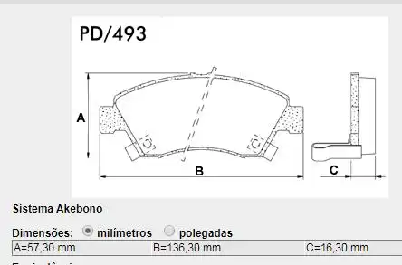 PASTILHA FREIO DIANTEIRA HONDA CIVIC 1.6 16V 1991 A 1997