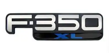 EMBLEMA F-350 XL PRETO/PRATA/AZUL PARALAMA