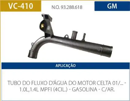 TUBO REFRIGERACAO MOTOR CELTA 1.0 1.4 2001/ COM AR QUENTE