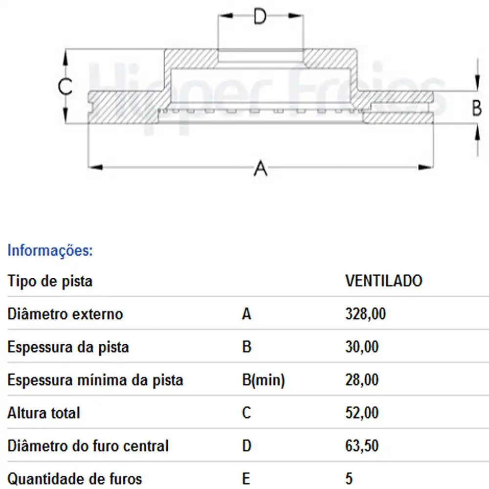 DISCO FREIO DIANTEIRO VOLVO XC60 2.0 2011 EM DIANTE