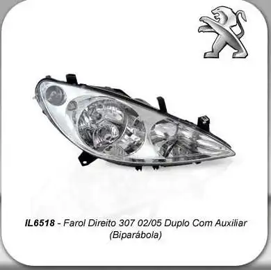 FAROL PEUGEOT 307 2002 A 2005 DIR C/AUXILIAR