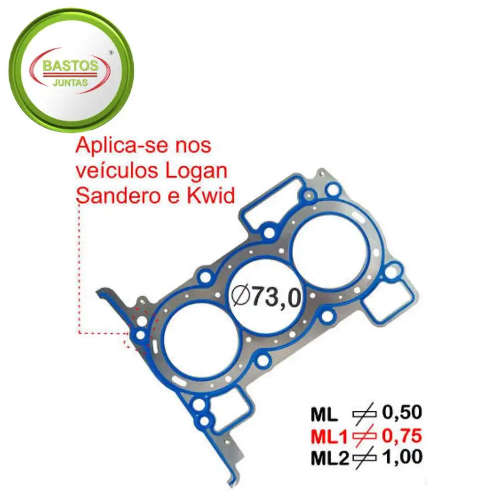 JUNTA CABECOTE RENAULT KWID 1.0 12V 2017 ACIMA METAL SOB MED