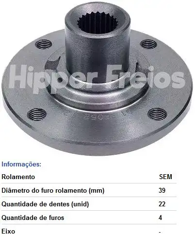CUBO RODA DIANT GOL,V.P.S.SANTANA GOL VOYAGE GV 09/13