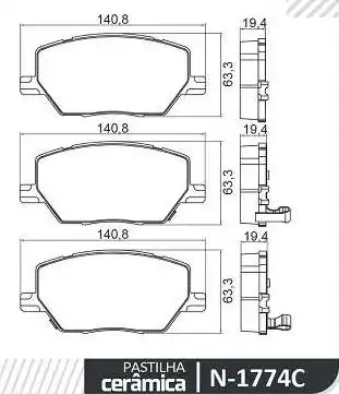 PASTILHA FREIO DIANTEIRA FIAT TORO 1.8 2.0 2016/ CERAMICA