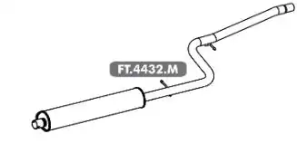 SILENCIOSO INTERMEDIARIO FIAT STRADA 1.6 1.8 2011 A 2019