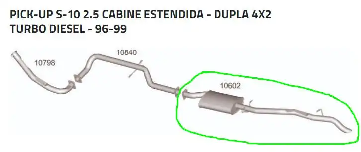 SILENC TRAS S-10 2.5 97/ CAB DUPLA/ESTENDIDA