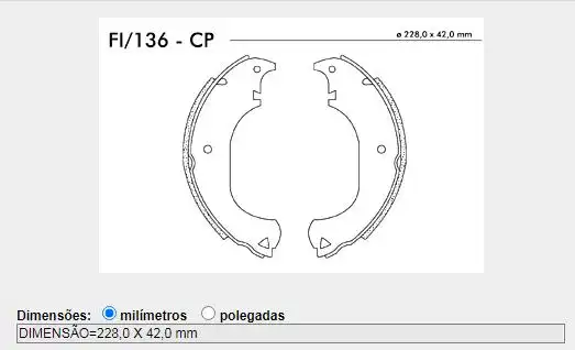 SAPATAS FREIO FIAT DOBLO 1.3 16V 01/DOBLO 1.6 16V 01/ STRADA