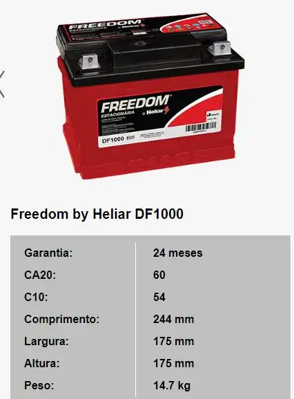 BATERIA FREEDOM ESTACIONARIA DF500 40A