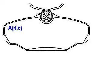 PASTILHA FREIO TRASEIRA KADETT 2.0 1992 A 1996