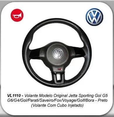 VOLANTE GOL G5 G6 G7 PRETO COM CUBO
