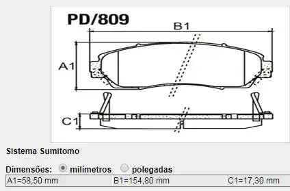 PASTILHA FREIO DIANTEIRA HONDA CR-V 2.0 2.4 2007/