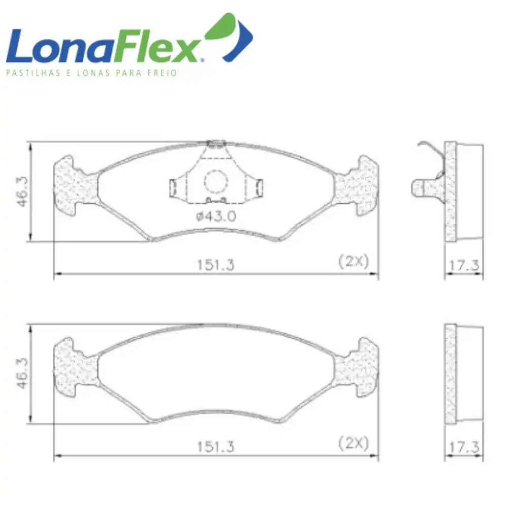 PASTILHA FREIO DIANTEIRA ESCORT 1983/ SISTEMA TEVES