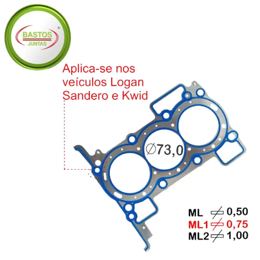 JUNTA CABECOTE RENAULT KWID 1.0 12V 2017 ACIMA METAL SOB MED
