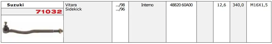 PONTEIRA DIRECAO SUZUKI VITARA ESQ