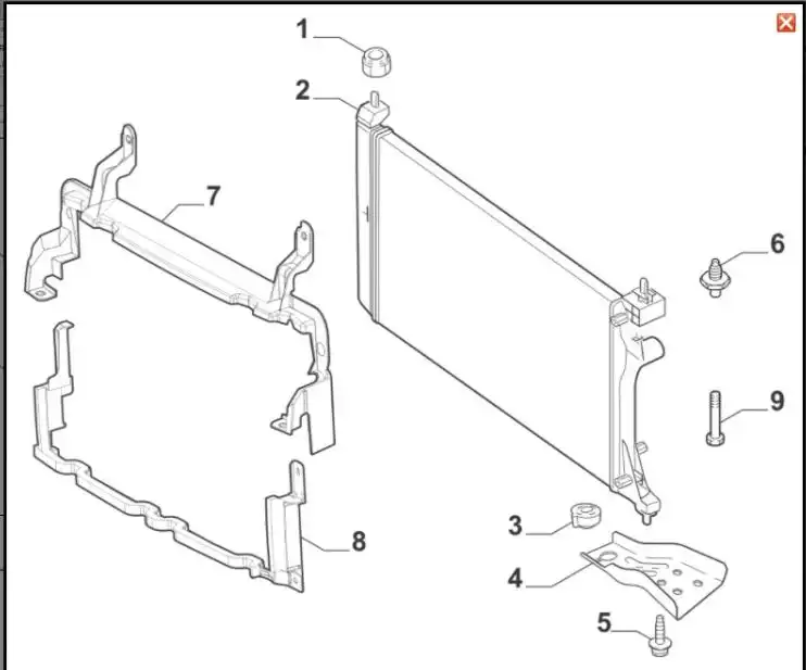SUPORTE RADIADOR FIAT MOBI 1.0 2015 A 2020  (CONVERGEDOR) Nº