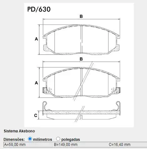 PASTILHA FREIO DIANTEIRA HYUNDAI SANTA FE 2.0 2001/