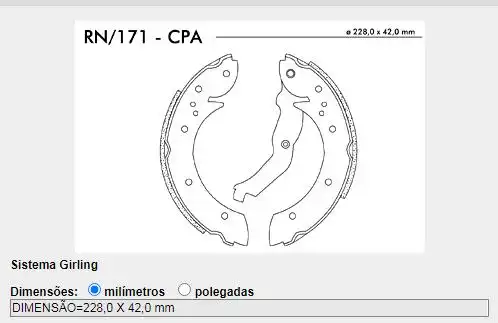 SAPATAS FREIO RENAULT SCENIC 1.6 2.0 96/