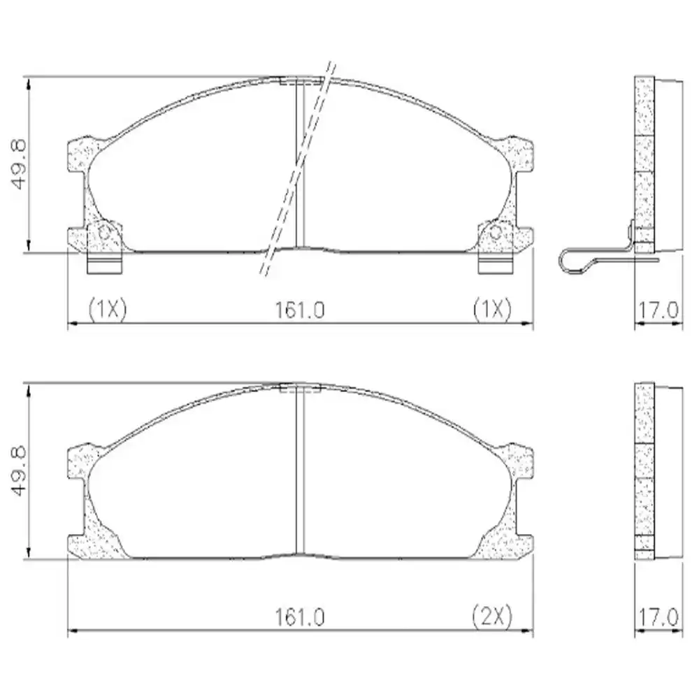 PASTILHA FREIO DIANTEIRA NISSAN FRONTIER 1998 A 2007