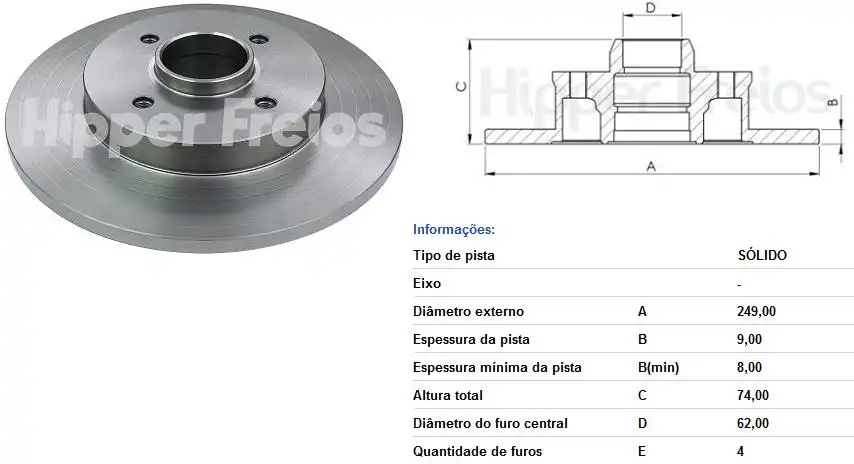 DISCO FREIO DIANTEIRO CITROEN C4 LOUGE 2014 A 2016 VENTILADO