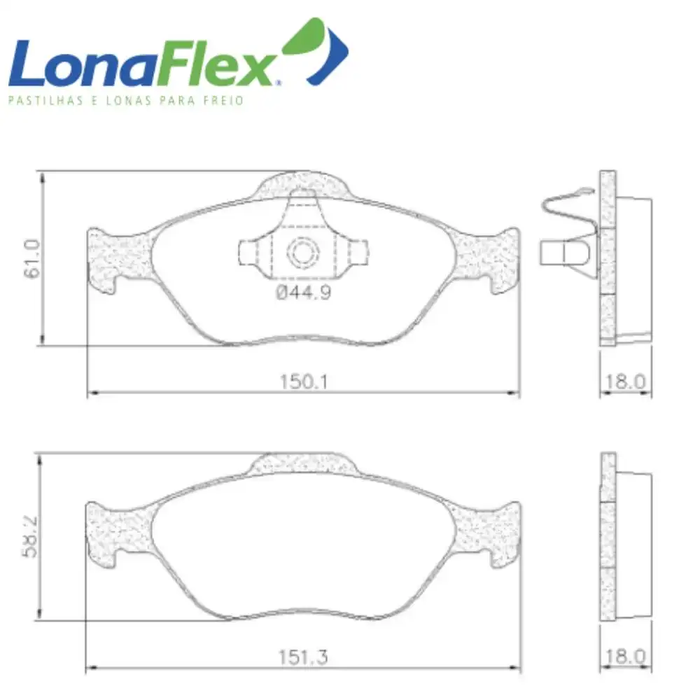 PASTILHA FREIO DIANTEIRA ECOSPORT 1.0 SUPERCHARGER 2009/