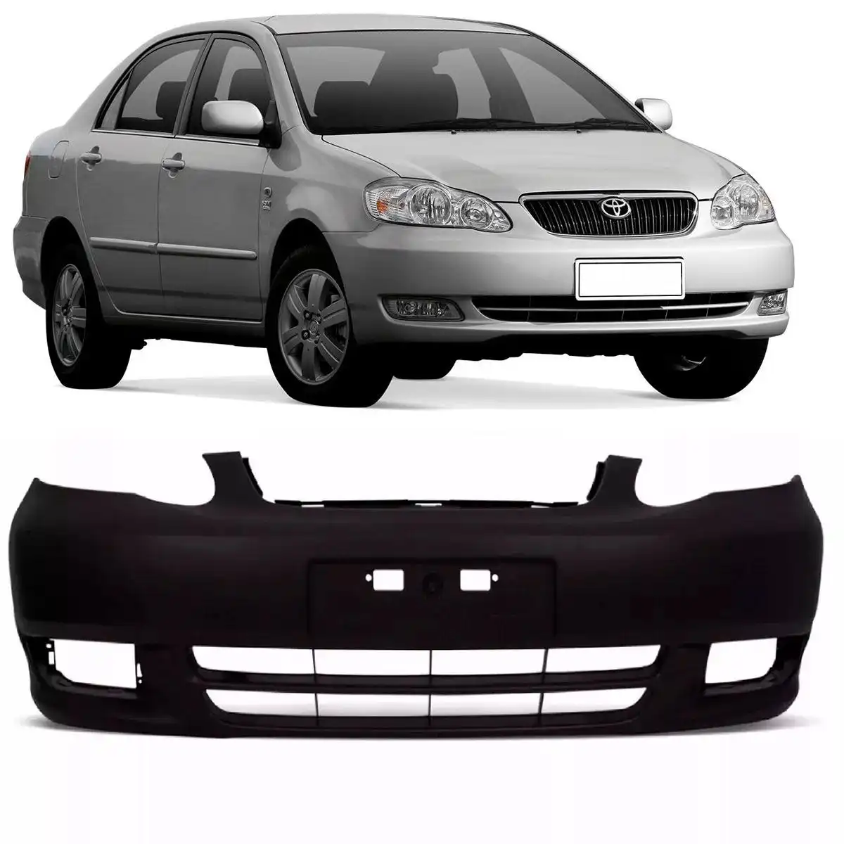 PARACHOQUE DIANTEIRO TOYOTA COROLLA 2002 A 2004 PRETO LISO