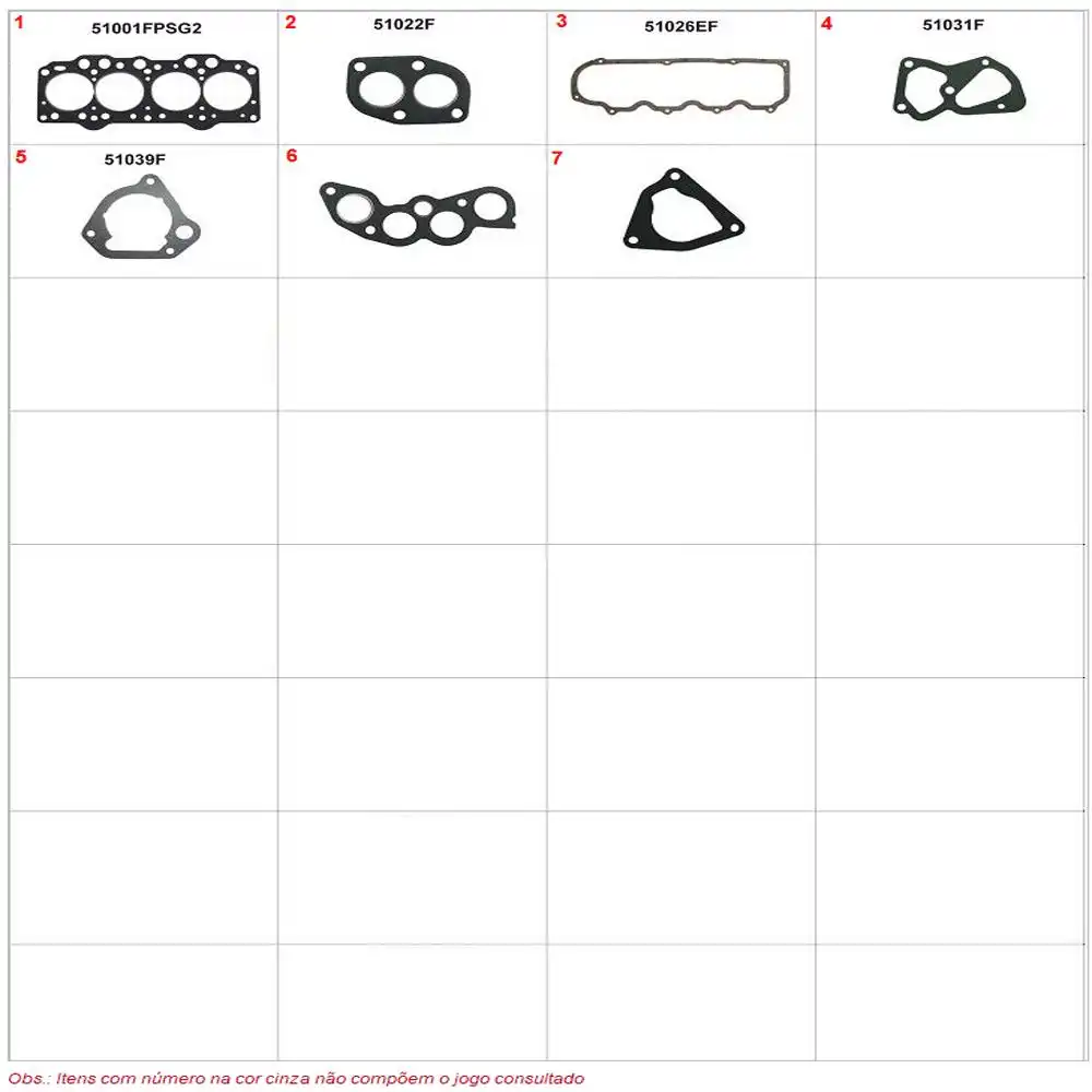 JUNTA MOTOR FIAT 1050, 1300 SUPERIOR S/ RETENTOR