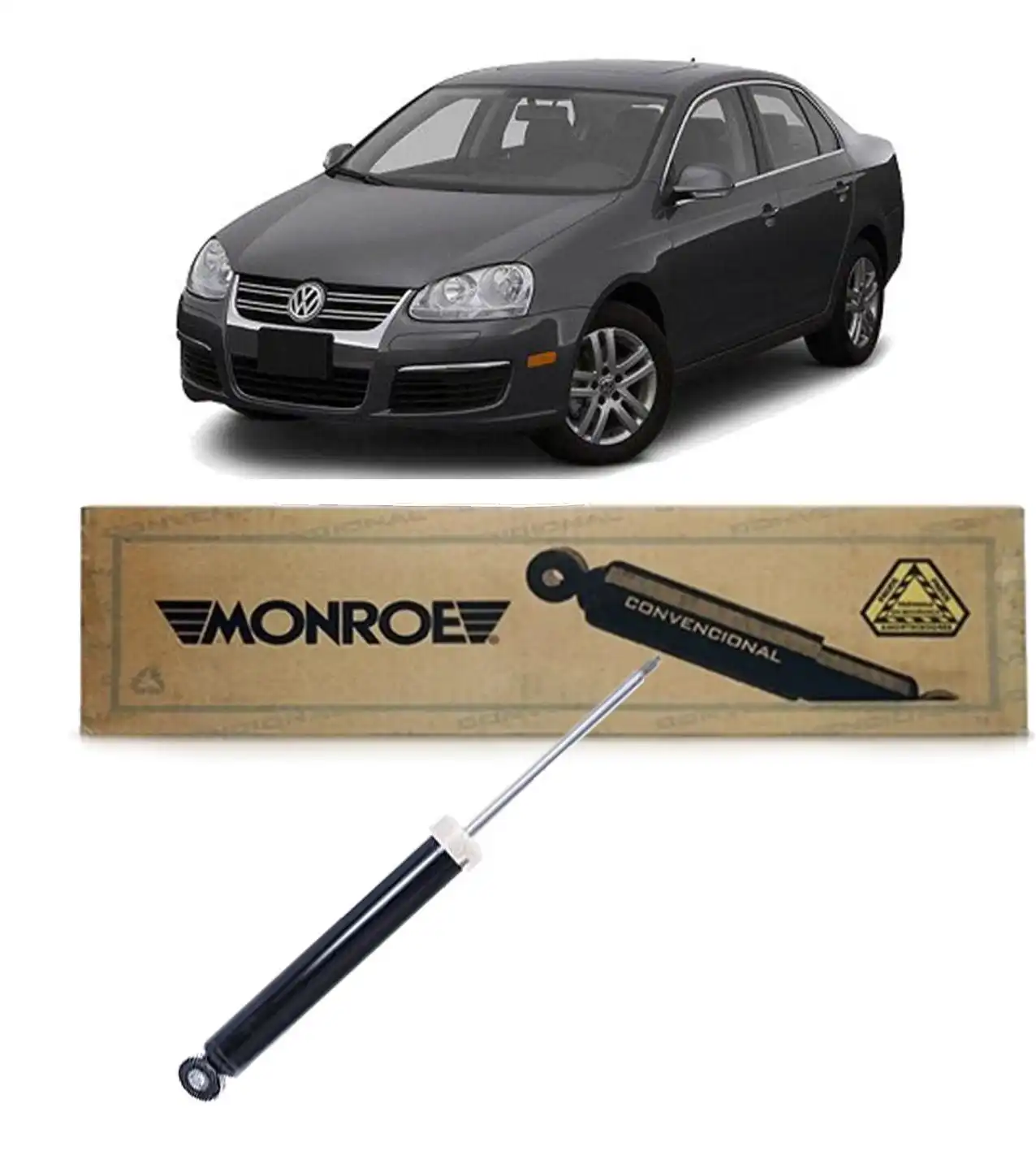 AMORTECEDOR TRASEIRO JETTA 2.5 2006 A 2011 FURO 14MM