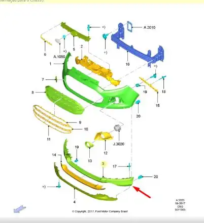 ACABAMENTO PARACHOQUE DIANT ECOSPORT 13/ SPOILER