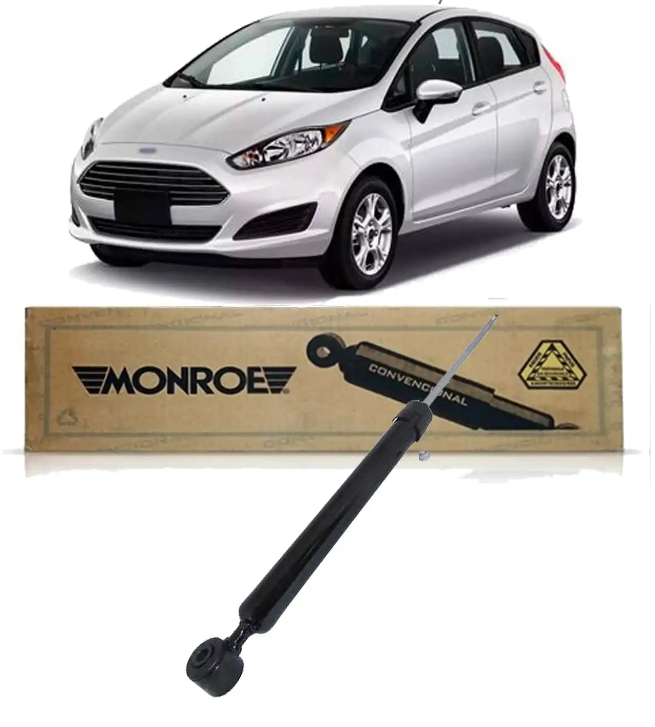 AMORTECEDOR TRASEIRO NEW FIESTA HATCH SEDAN 2010 A 2019