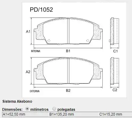 PASTILHA FREIO DIANTEIRA NEW CIVIC SI 2.0 16V 2007 A 2012