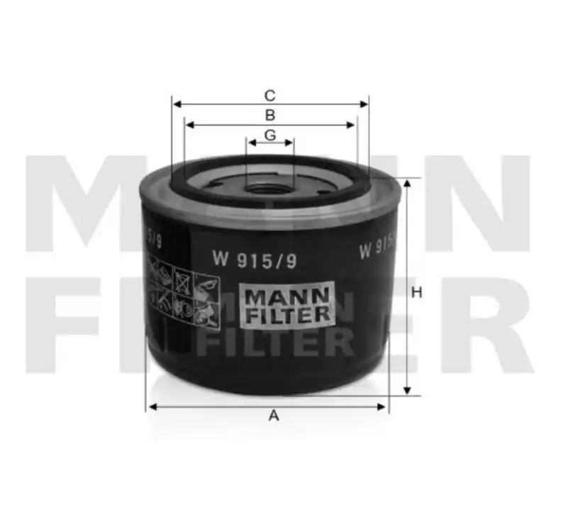 FILTRO OLEO MOTOR GOL 1.0 1.6 8V CHT 1992 A 1996