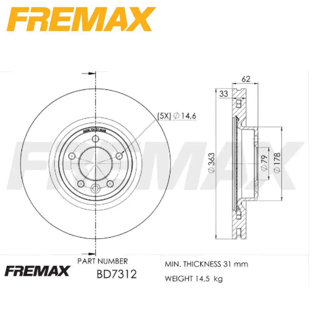 DISCO FREIO DIANTEIRO DISCOVERY 3.0 24V 2015 ACIMA VENTILADO
