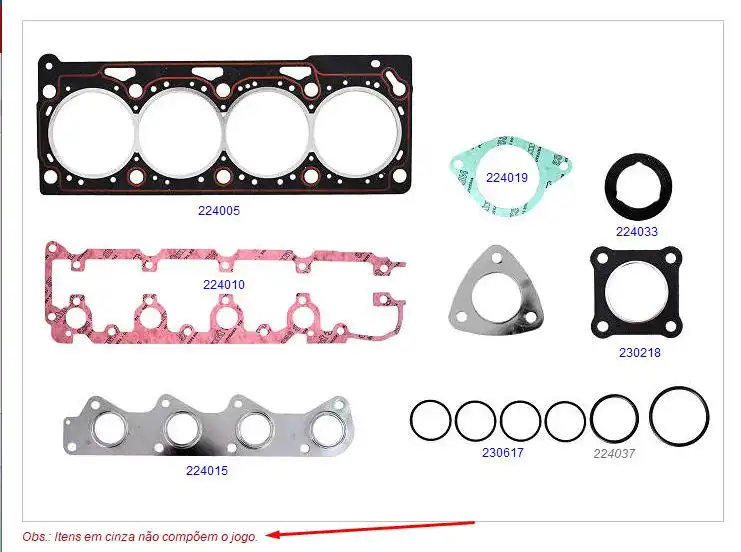 JUNTA MOTOR GOL POWER 1.6 8V FOX 1.6 8V 03/ EA111 SUP FIBRA