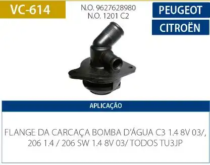 TUBO CONEXAO DAGUA CABECOTE PEUGEOT 206 1.4 8V 2003/