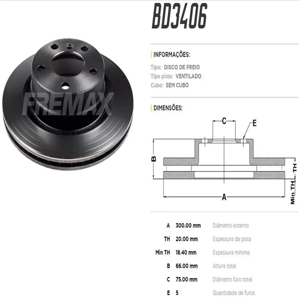DISCO FREIO TRASEIRO BMW 320 2005 A 2019