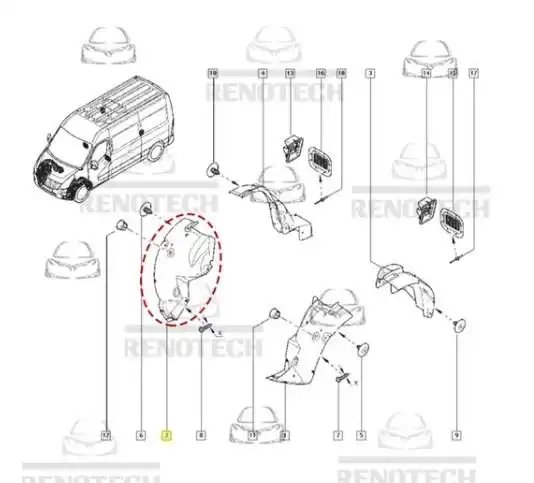 PROTETOR PARALAMA RENAULT MASTER 2014/ FRONTAL
