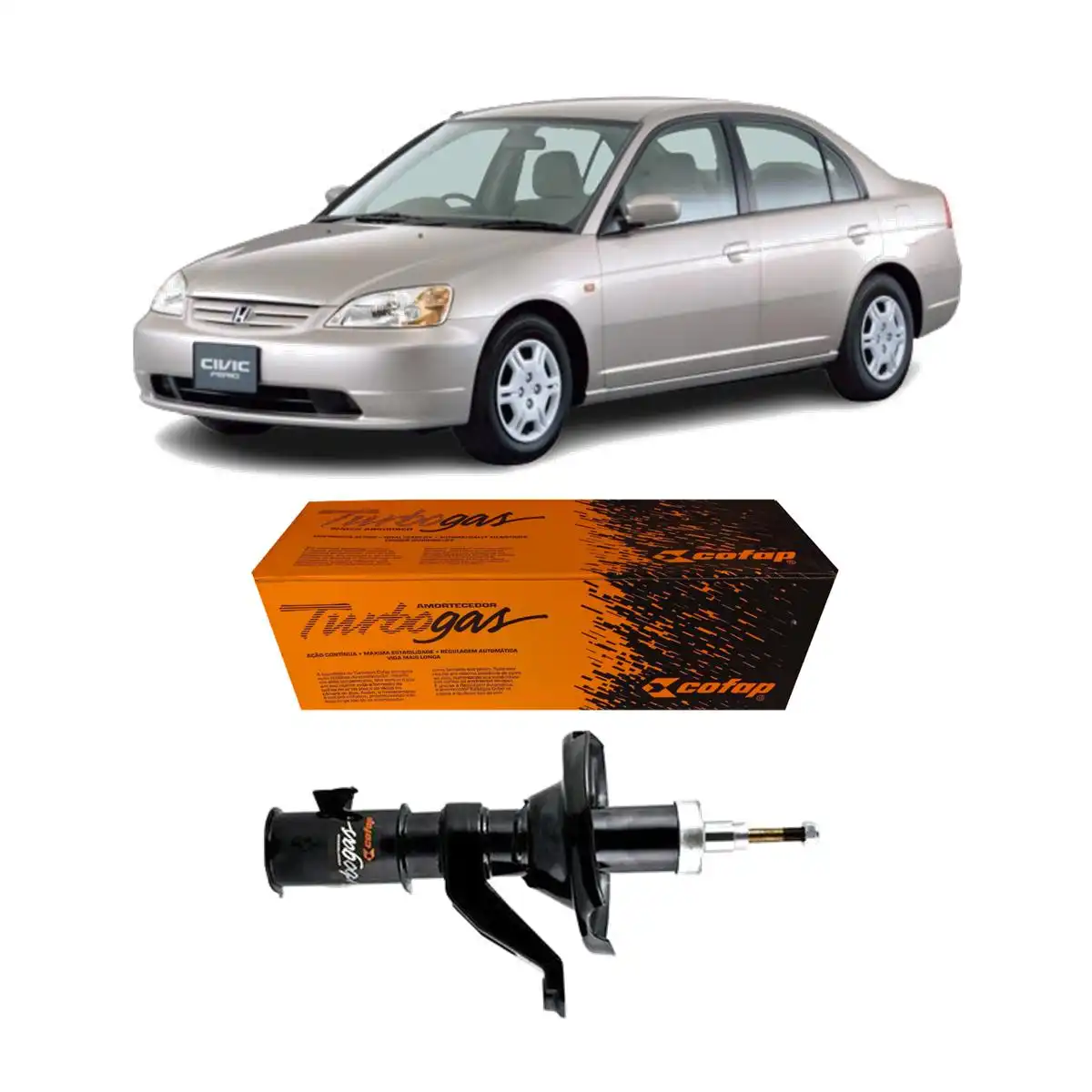 AMORTECEDOR DIANTEIRO HONDA CIVIC 2003 A 2005 DIREITO