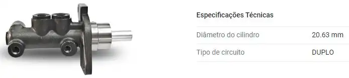 CILINDRO MESTRE FREIO CELTA PRISMA 07/ DUPLO
