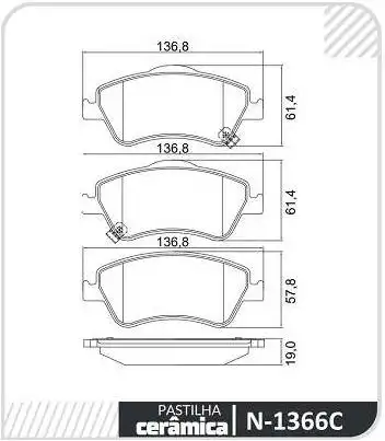 PASTILHA FREIO DIANTEIRA TOYOTA COROLLA 2009 A 2014 CERAMICA