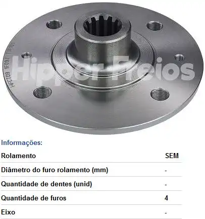 CUBO RODA TRAS FUSCA BRASILIA 4 FUROS