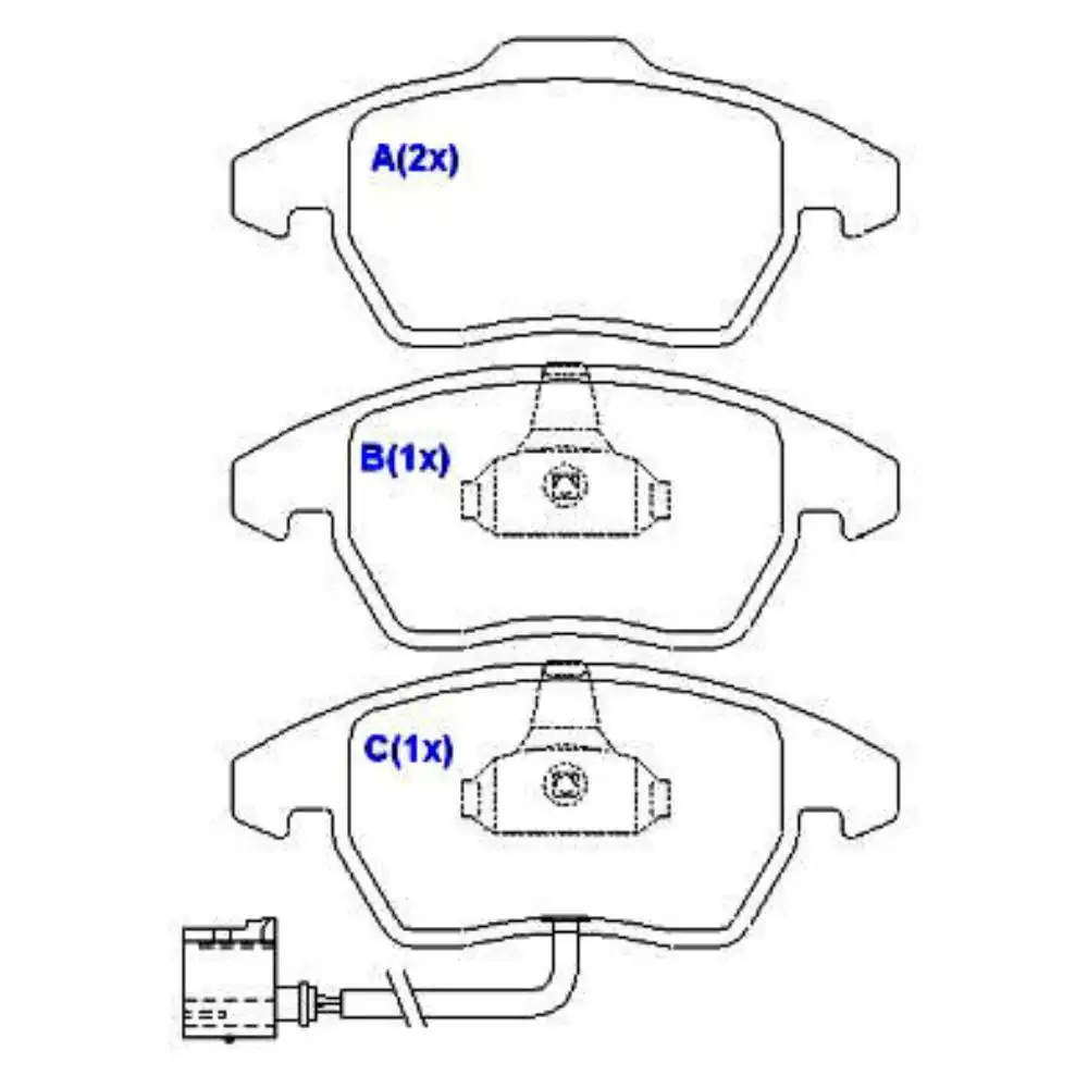 PASTILHA FREIO DIANTEIRA AUDI A3 1.6 1.9 2.0 3.2 V6 2003/
