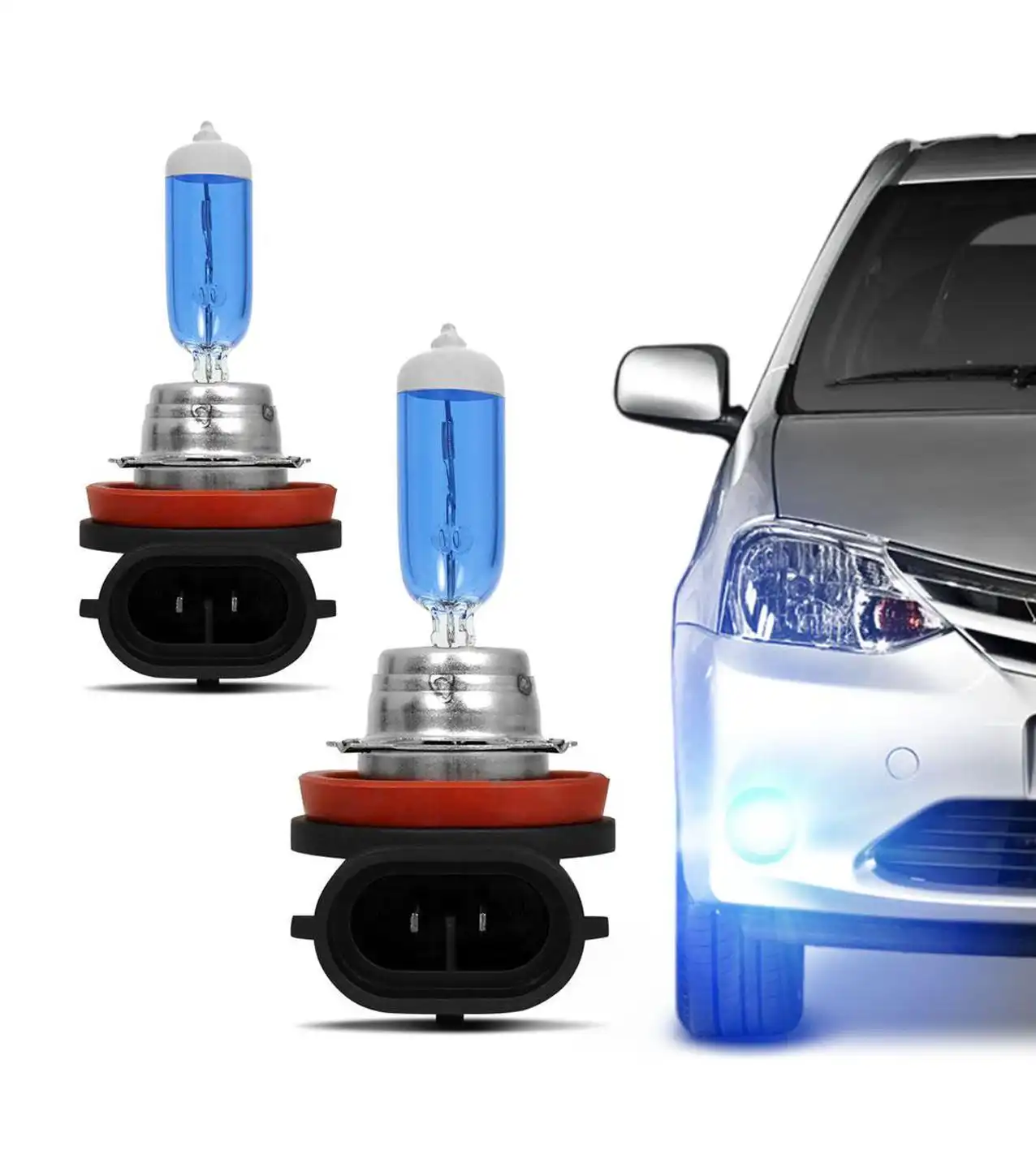 LAMPADA FAROL H-11 55W SUPER BRANCA 12V (8500K) 2 PCS