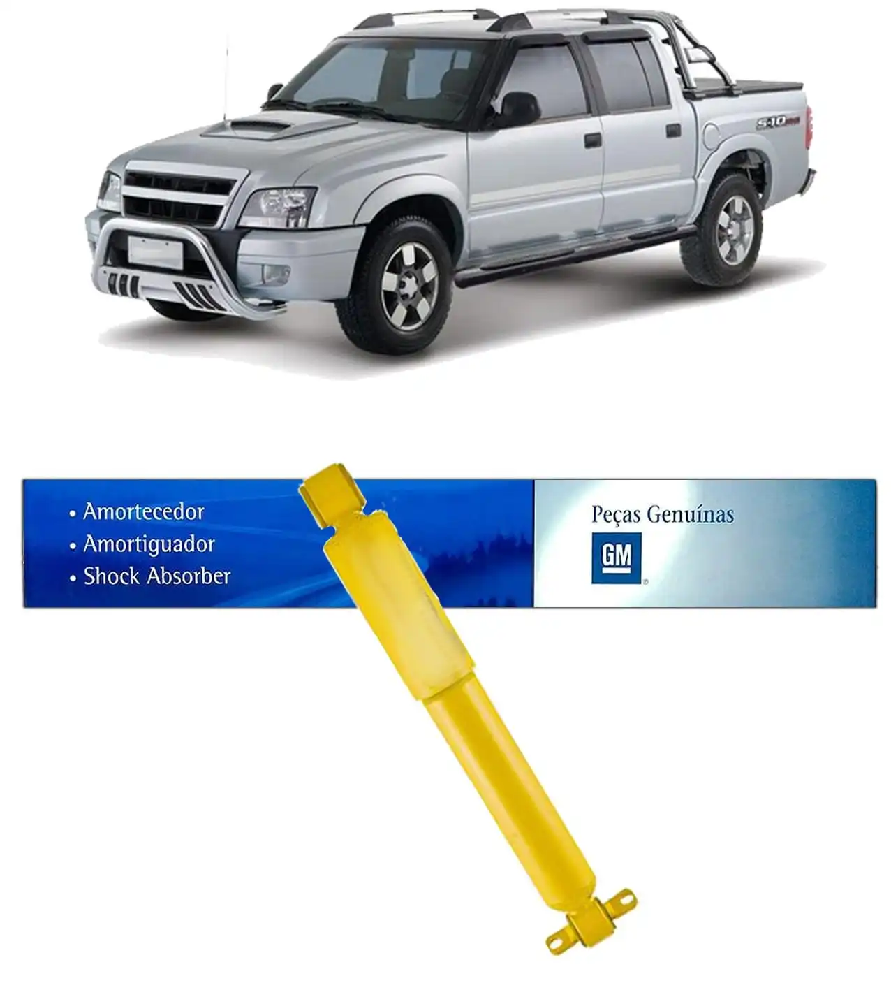 AMORTECEDOR DIANTEIRO S-10 1995 A 2011 4X2 AMARELO