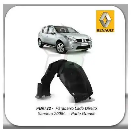PROTETOR PARALAMA DIANT RENAULT SANDERO 07/13 DIR PTE GRANDE