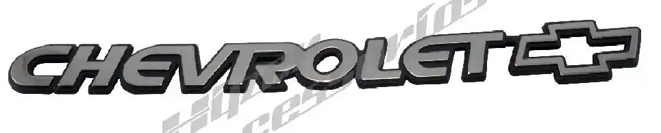 EMBLEMA TAMPA "CHEVROLET" S-10 CROMADO FUNDO PRETO