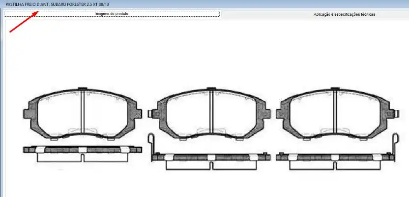 PASTILHA FREIO DIANTEIRA SUBARU IMPREZA WRX265 2011
