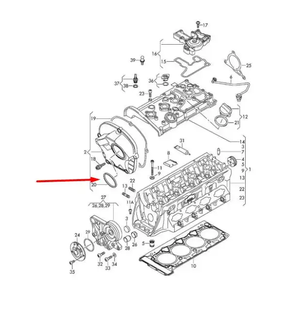 JUNTA TAMPA CAIXA DISTRIBUICAO JETTA ( ANEL TAMPA COMANDO )