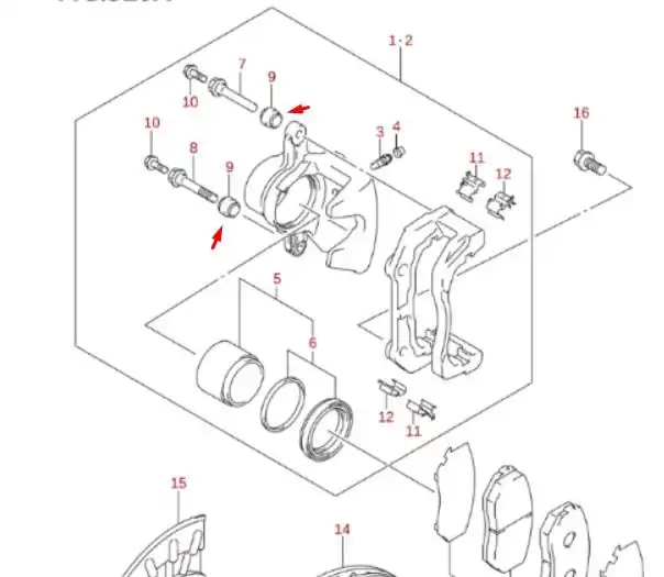 REPARO PINO PINCA FREIO DIANT SUZUKI VITARA 2006/